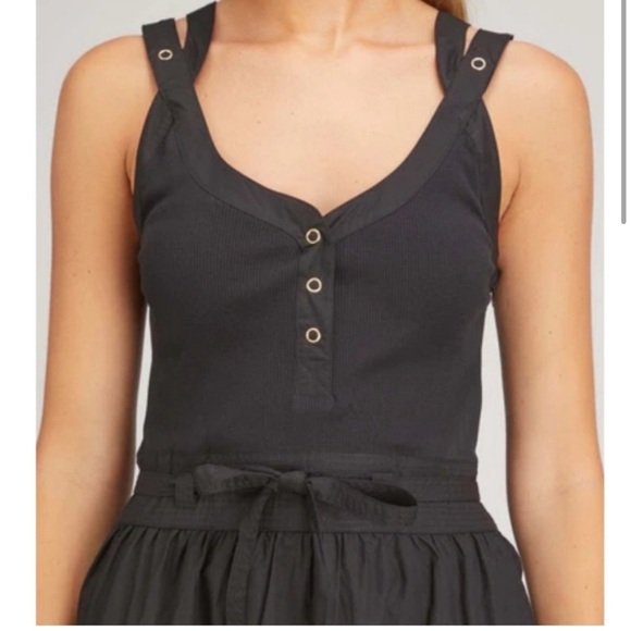 Ulla Johnson Black Lilith Sleeveless Belted Cotton Midi Dress Size 6 - Picture 4 of 14